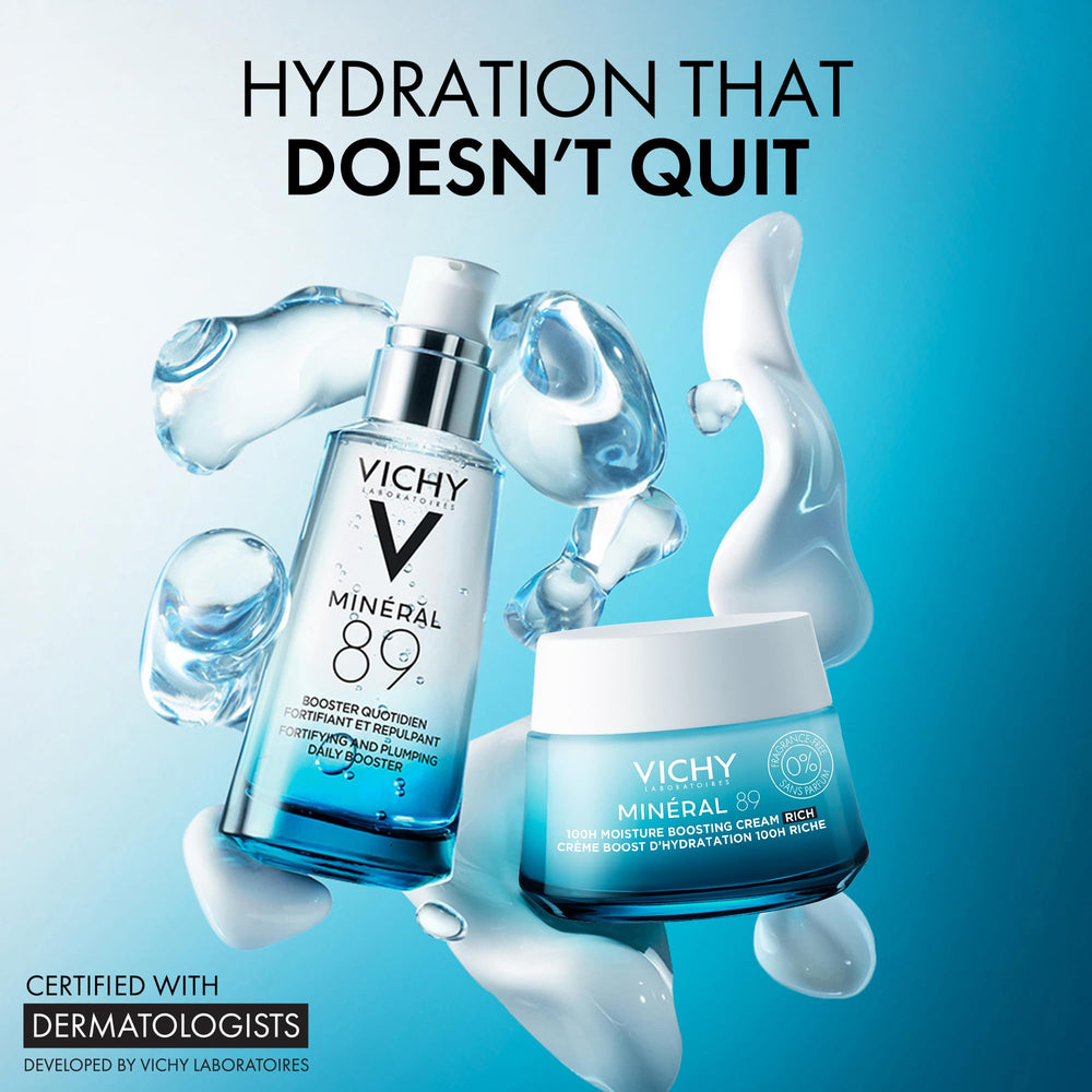 VICHY label close-up displaying ingredient list and fragrance-free claim