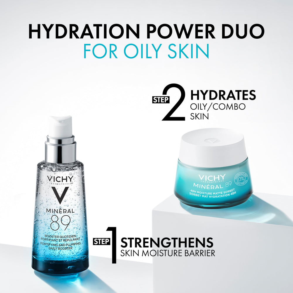 VICHY Minéral 89 used as under-makeup primer for longer wear and shine control