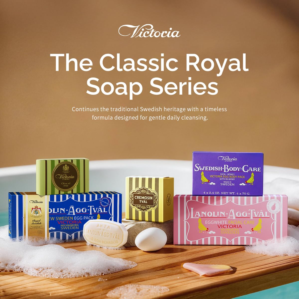 VICTORIA creamy foam texture produced by the soap, demonstrating gentle cleansing and rich lather