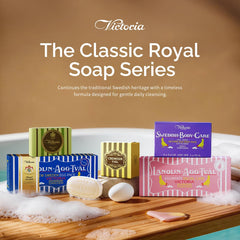 VICTORIA creamy foam texture produced by the soap, demonstrating gentle cleansing and rich lather
