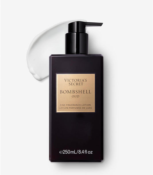 Victoria's Secret Bombshell Oud front bottle showing label and size, conveys luxury