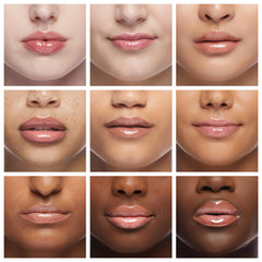 Victoria's Secret gloss on lips showing luminous finish and hydrated appearance benefit