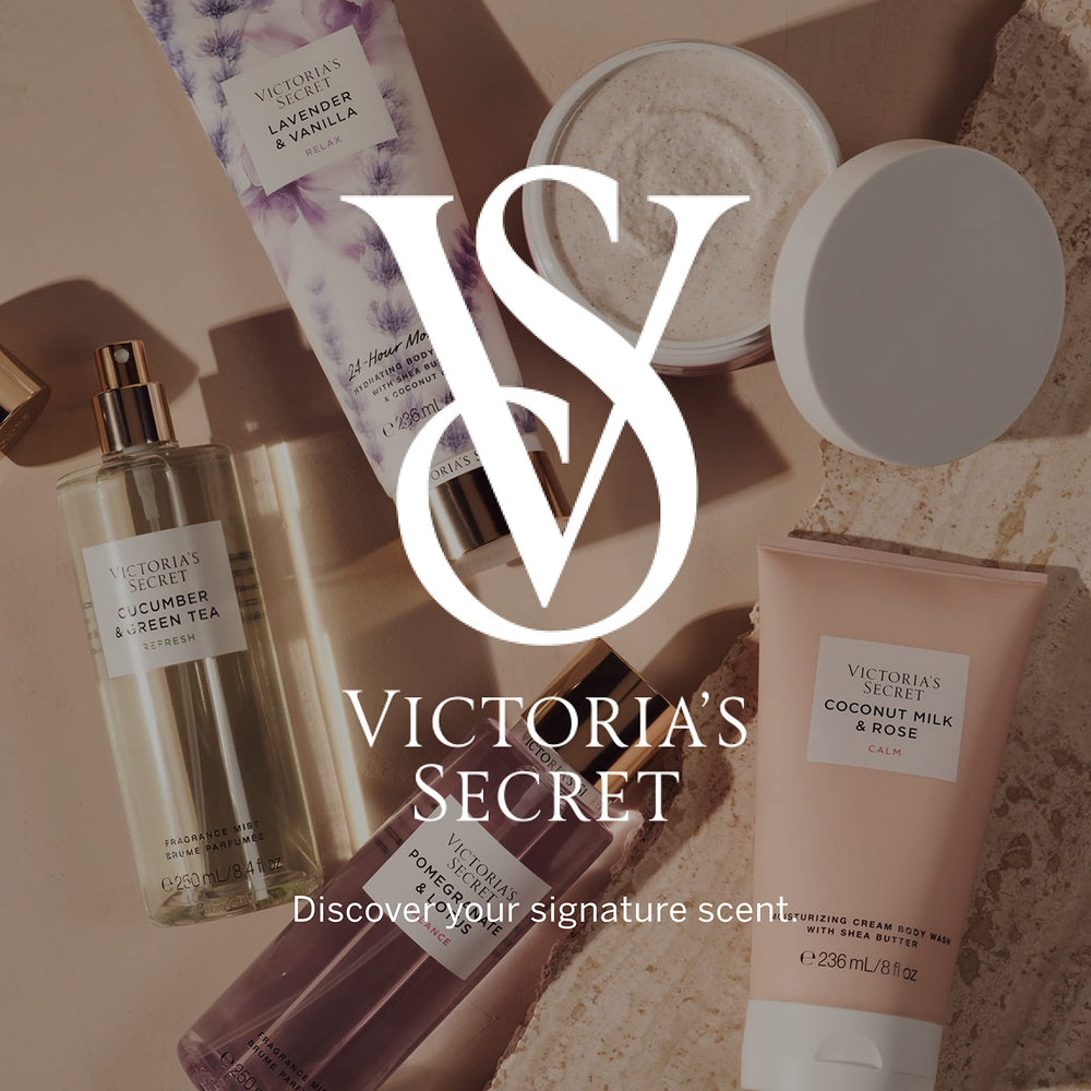 Victoria's Secret bottle held in hand to show 8 oz size and travel-friendly convenience benefit