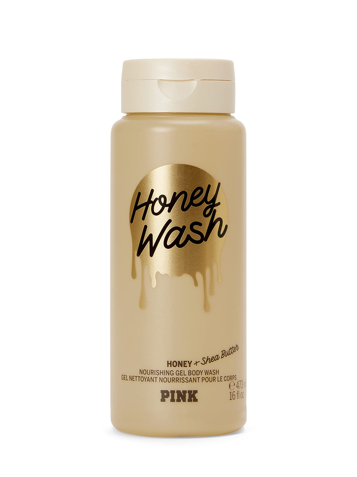 Victoria's Secret Pink Honey front bottle view showing honey-scent benefit