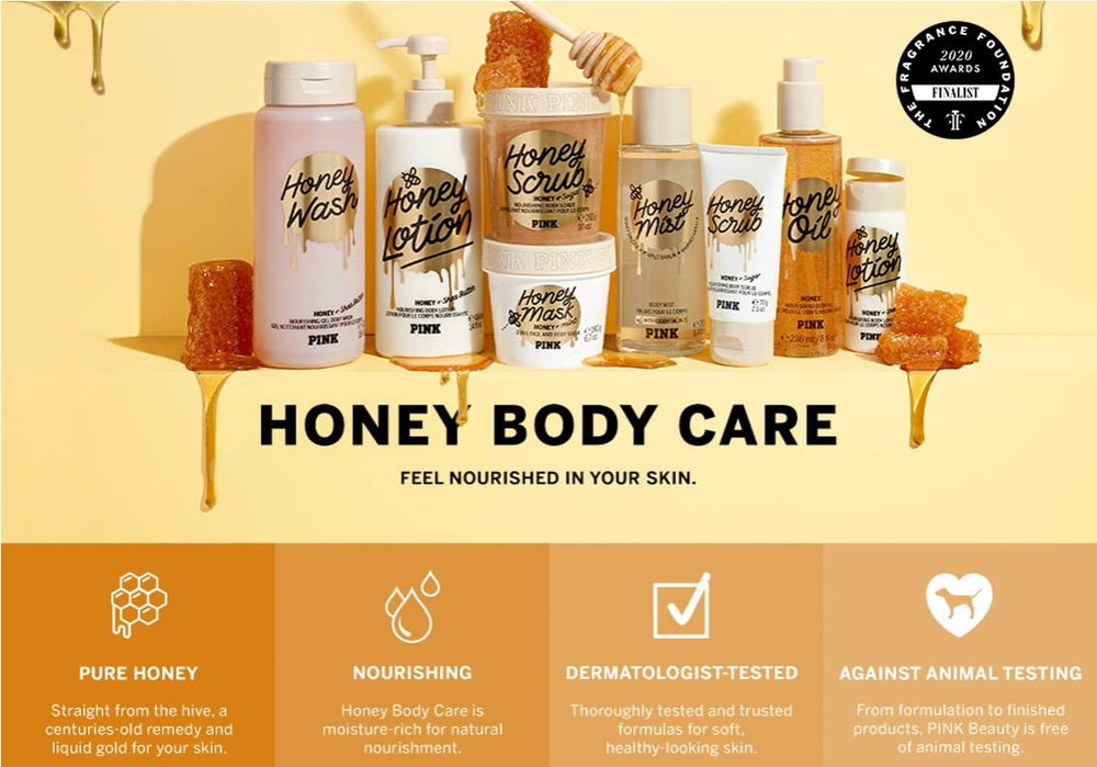 Victoria's Secret Pink Honey being lathered in shower for gentle cleanse