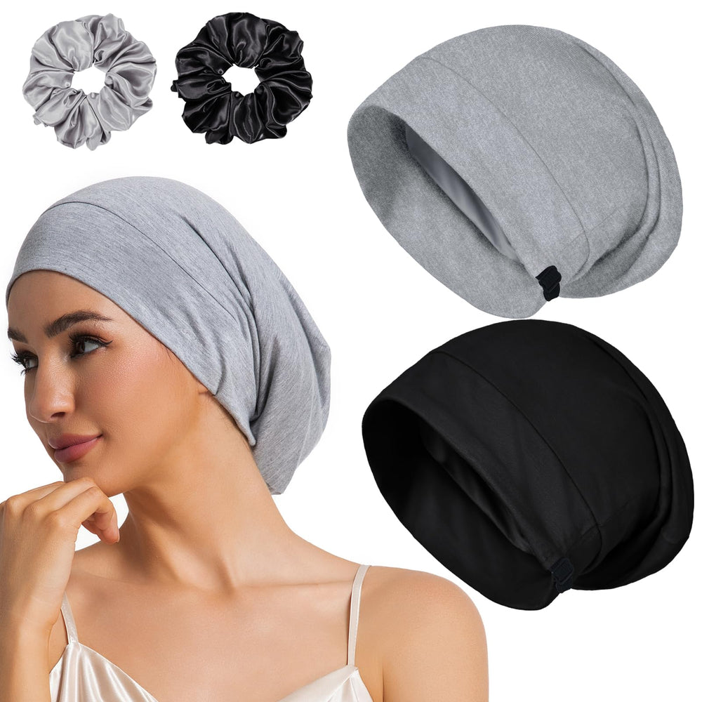 vidsel front view of two bonnets showing full coverage and color
