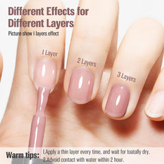vieafenti brush stroke swatch on nail demonstrating buildable color benefit