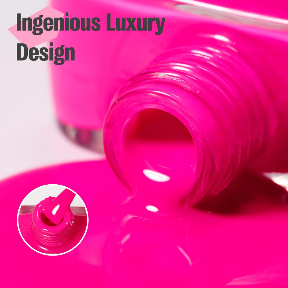 vieafenti brush stroke of hot-pink polish demonstrating smooth one-stroke coverage benefit