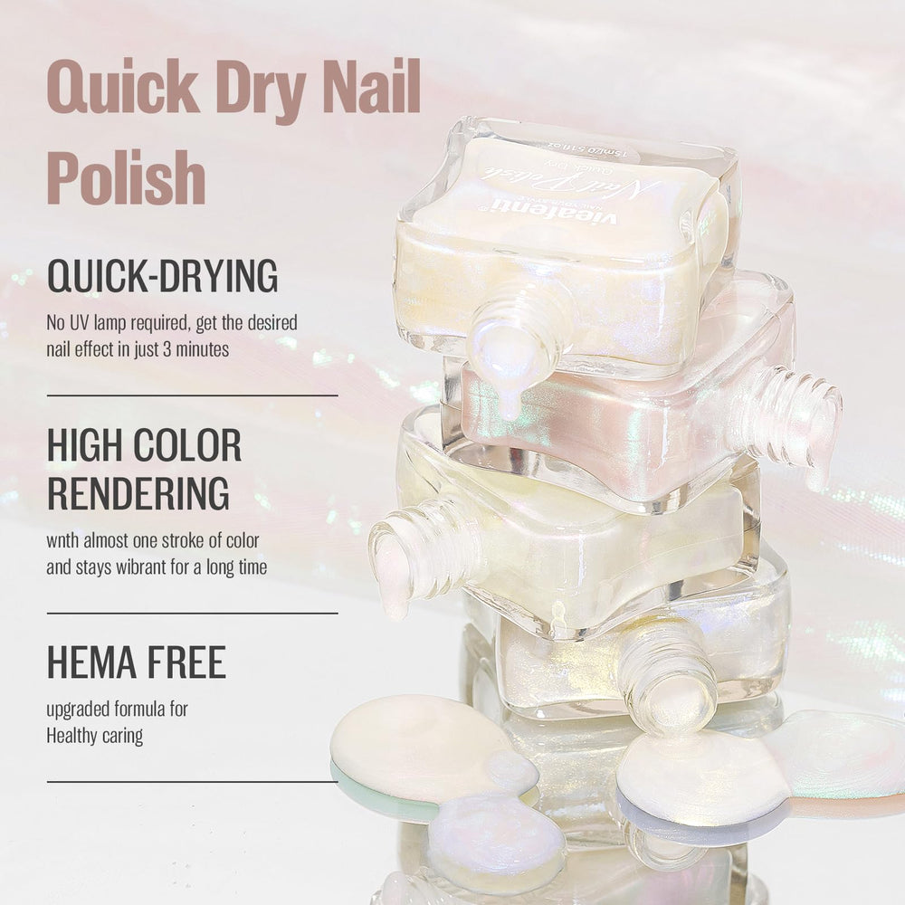 vieafenti layered over pale pink base showing opal effect and amplified shimmer