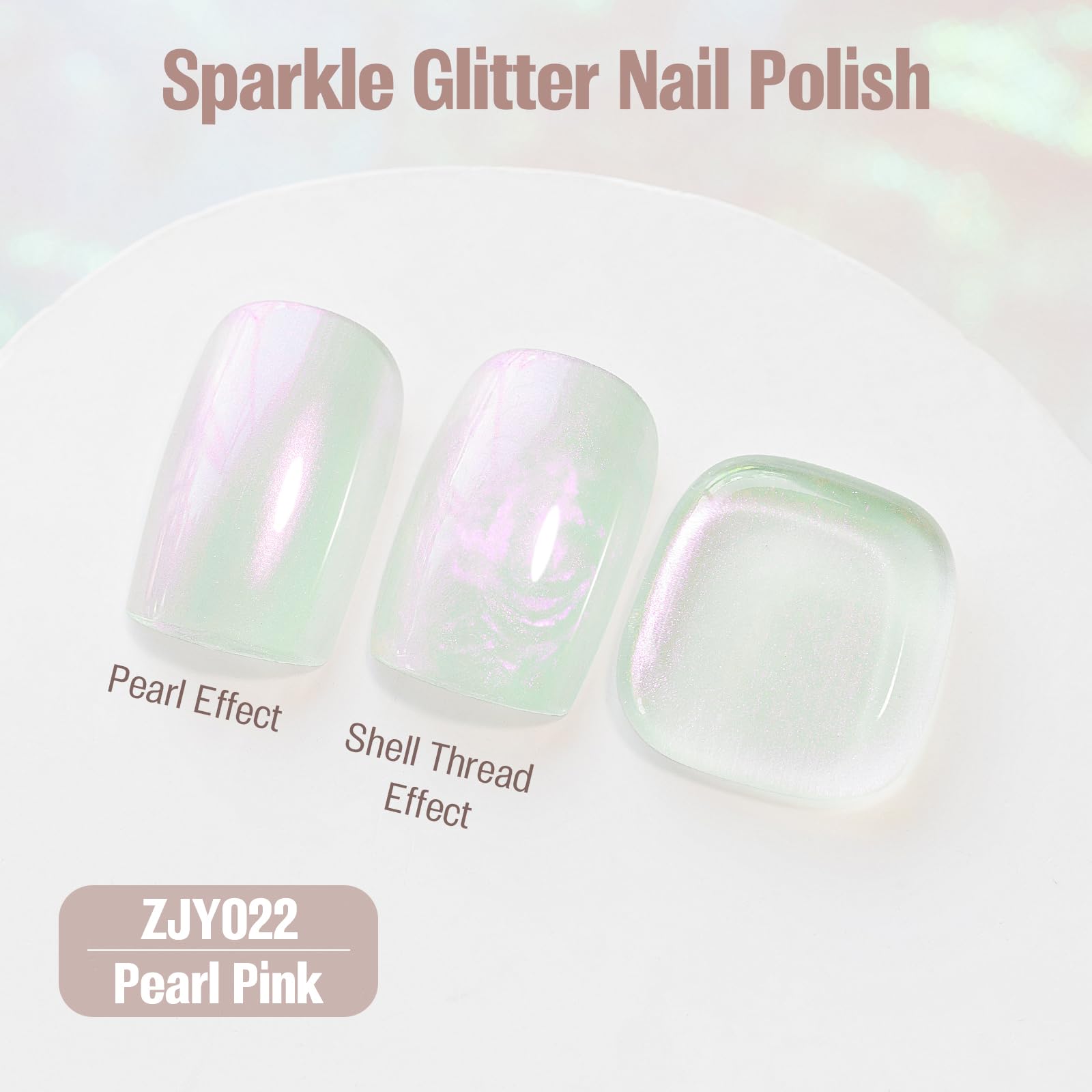 vieafenti nail tip demonstrating pearl pink finish and realistic scale comparison
