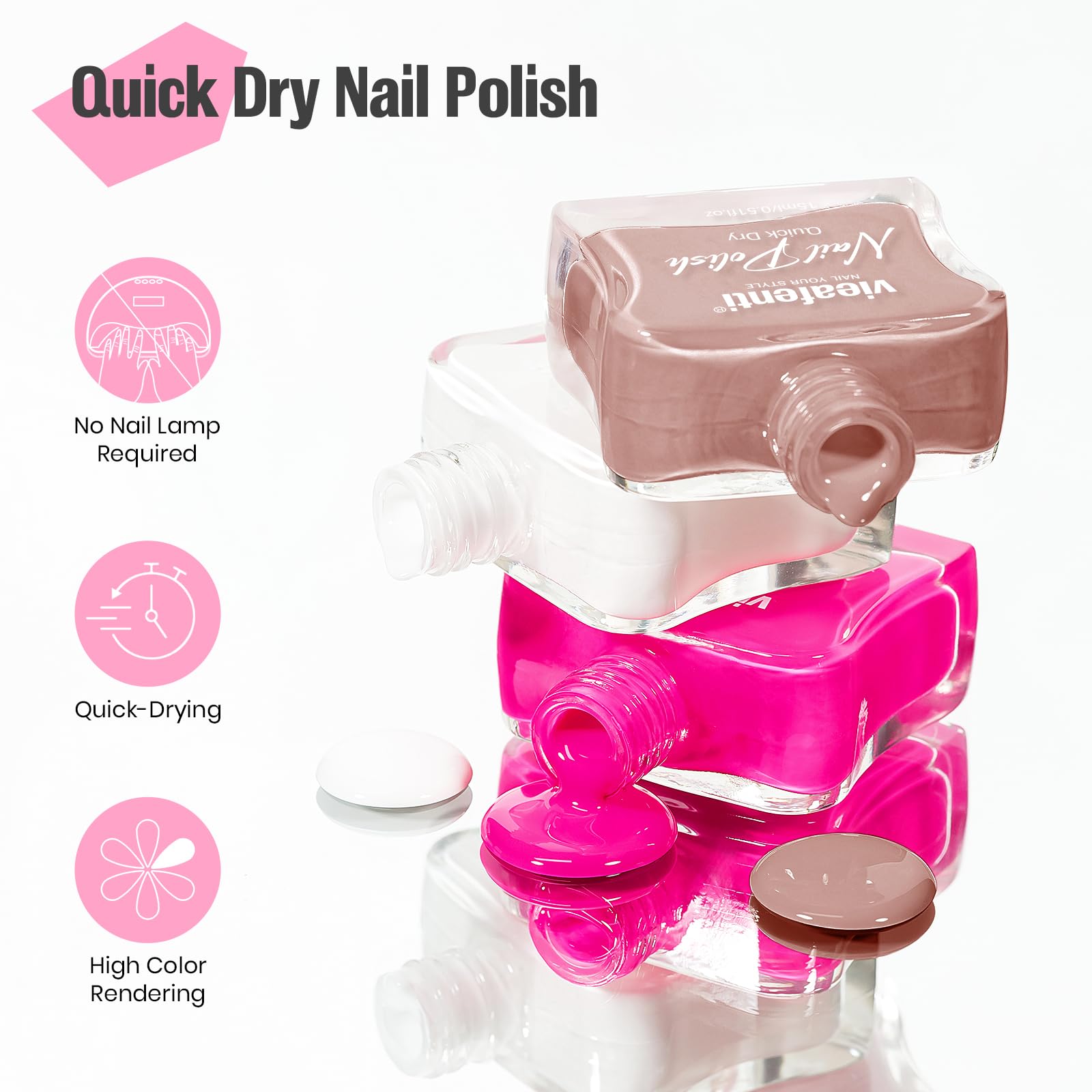 vieafenti polish applied with base and topcoat demonstrating extended wear benefit