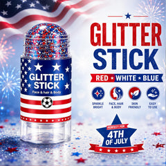 Vienflona glitter stick in festival setting showing bold patriotic look and durability