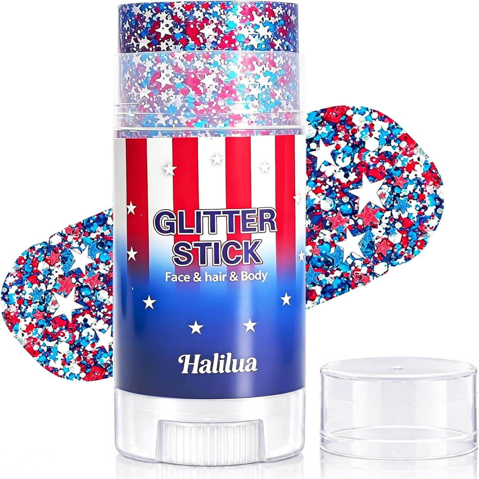 Vienflona front packaging showing patriotic glitter stick and features