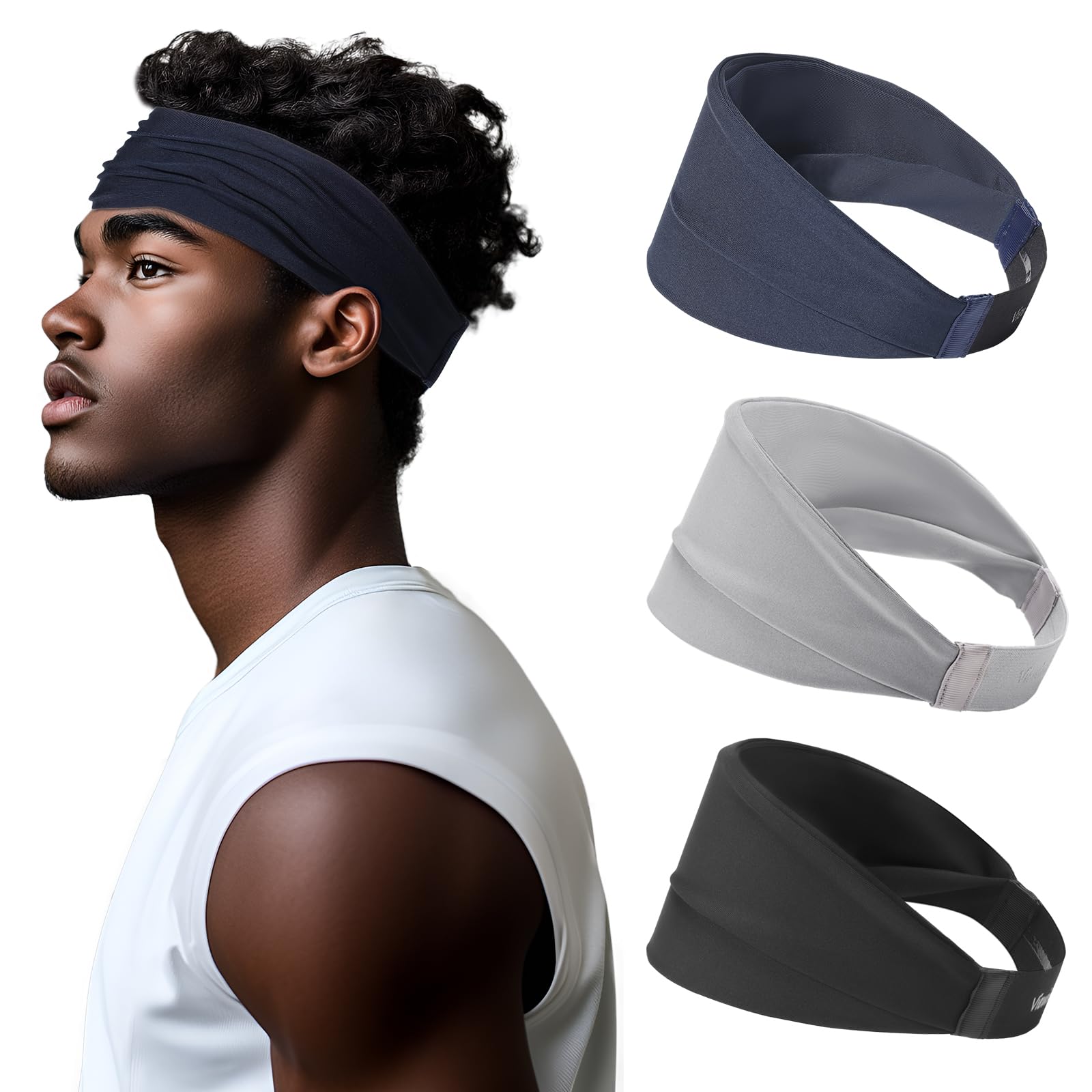 Viewind front packaging showing three classic headband colors and benefits