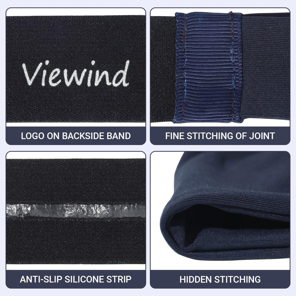 Viewind rear silicone strip close-up showing non-slip grip for secure workouts