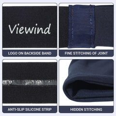Viewind rear silicone strip close-up showing non-slip grip for secure workouts