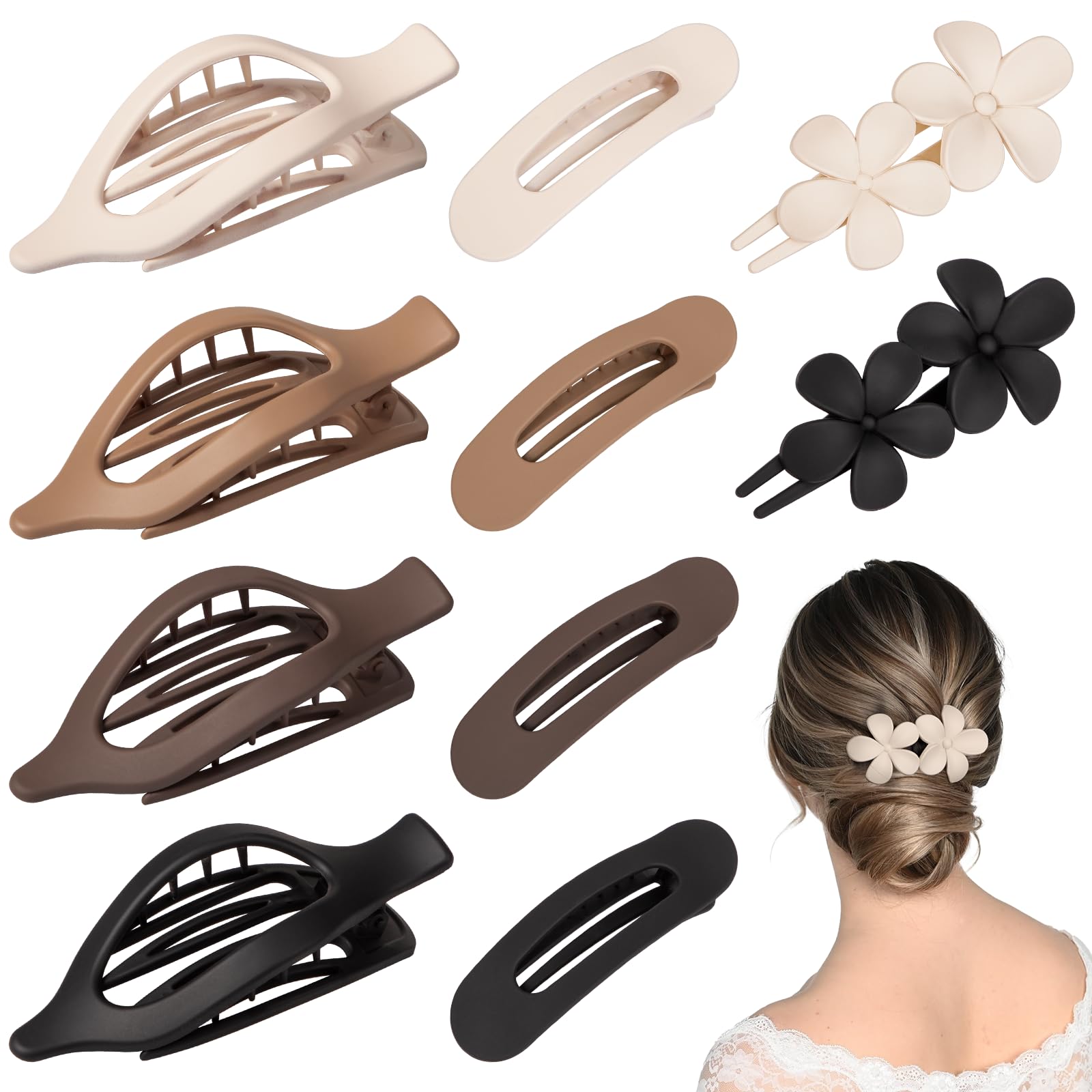 Vigorpace clips used in a casual bun showing stylish updo and reliable hold