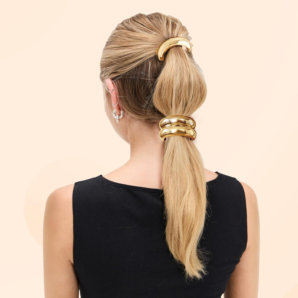 Vigorpace hair ties securing a ponytail in use showing secure hold benefit
