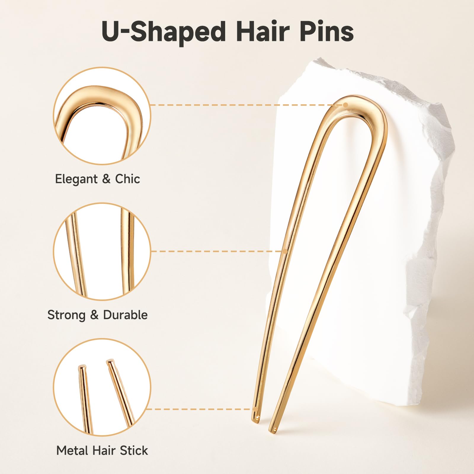 Vigorpace pins beside ruler showing five-inch length, clarifies size for styling choices