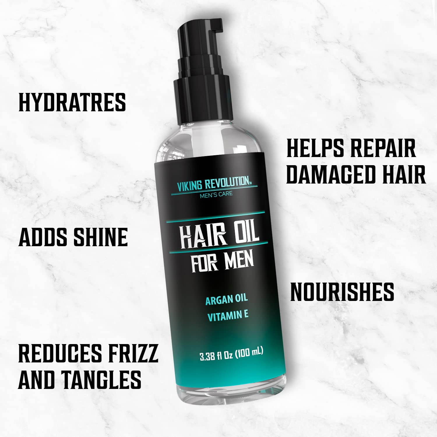 Viking Revolution applied to mid-lengths demonstrating smoother, frizz-controlled hair