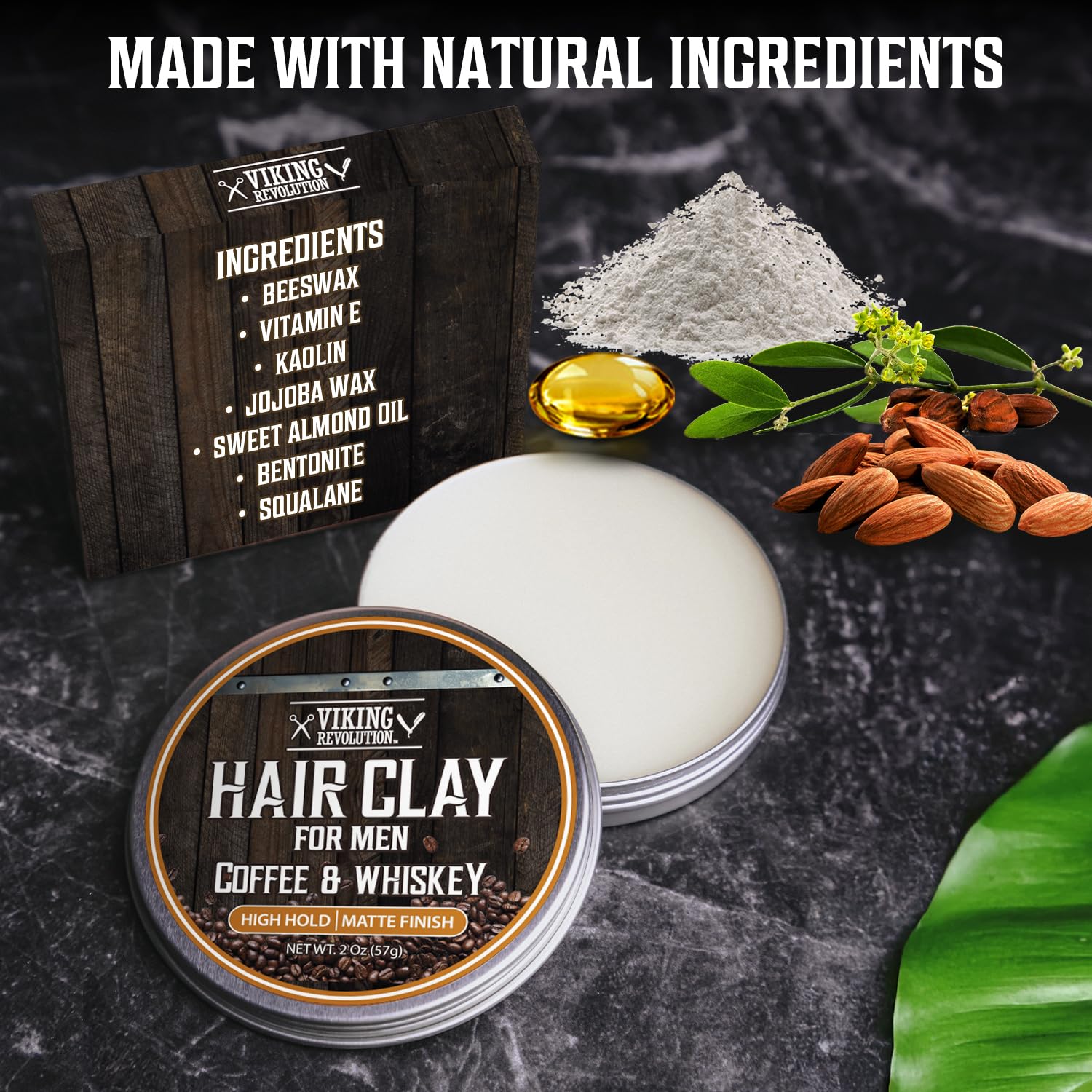 Viking Revolution applied in hair showing natural matte texture and hold