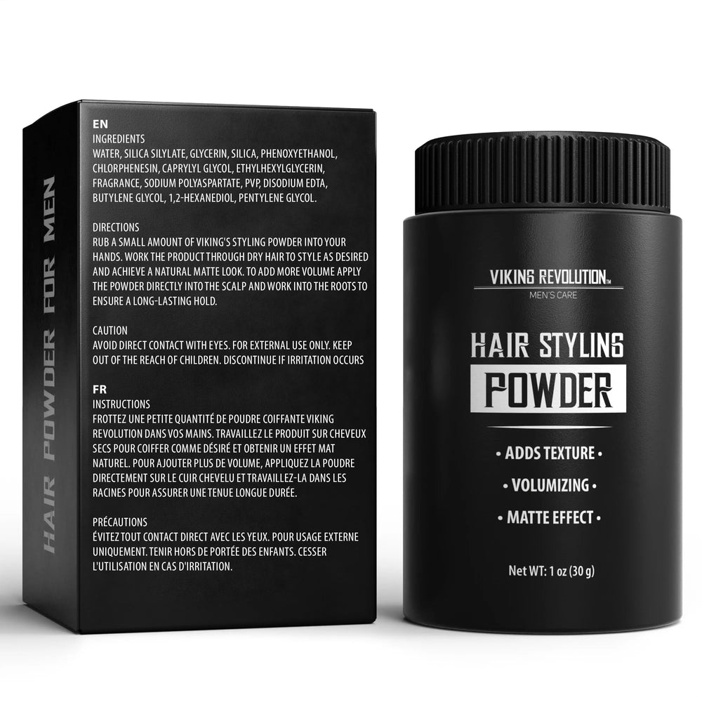 Viking Revolution before and after hair showing visible volume and matte finish benefit