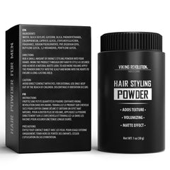 Viking Revolution before and after hair showing visible volume and matte finish benefit