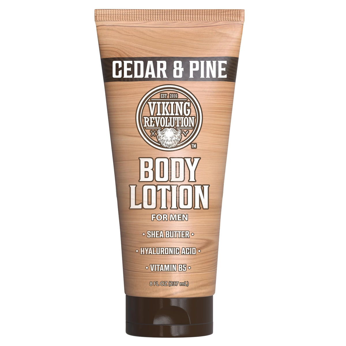 Viking Revolution front packaging showing 8 oz bottle and cedar pine scent benefits