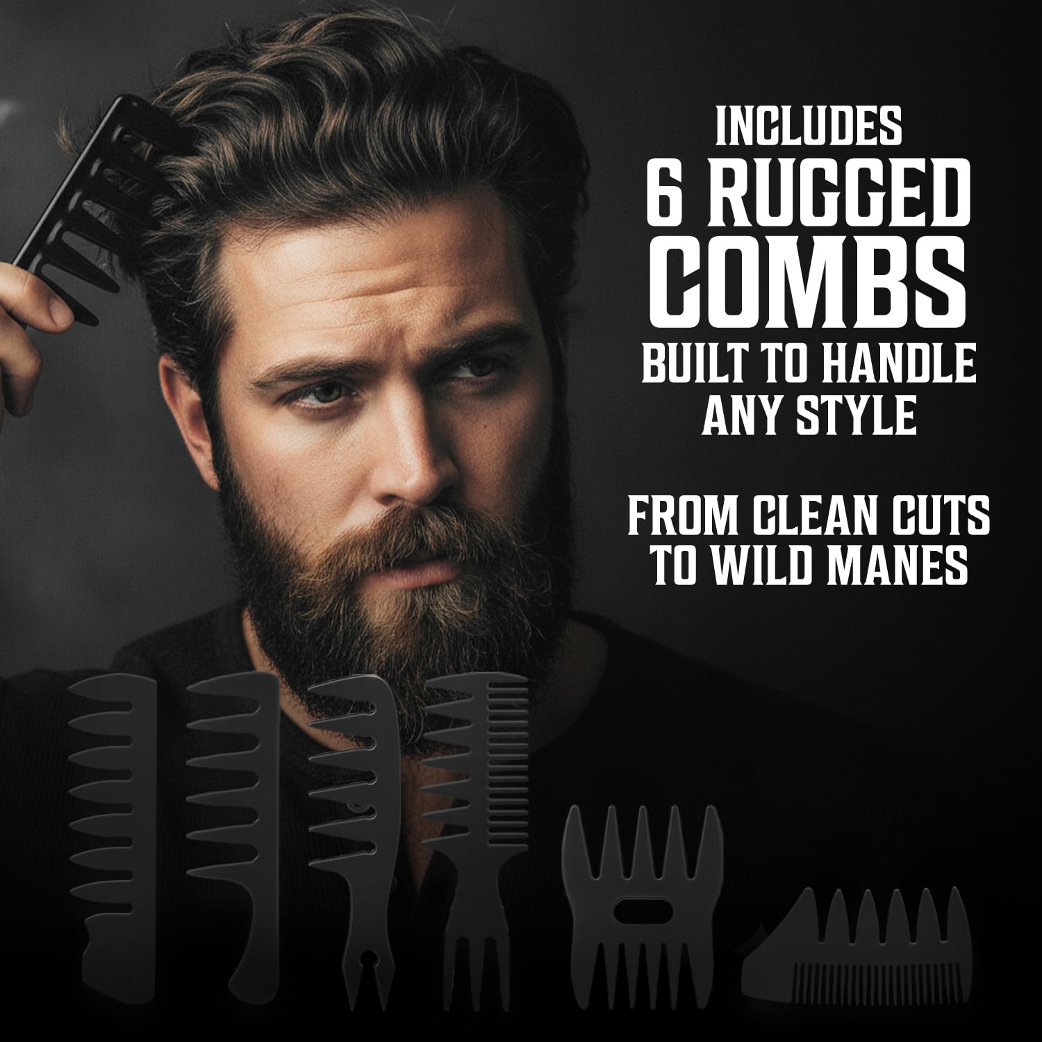 Viking Revolution comb set arrangement organized for styling precision and control