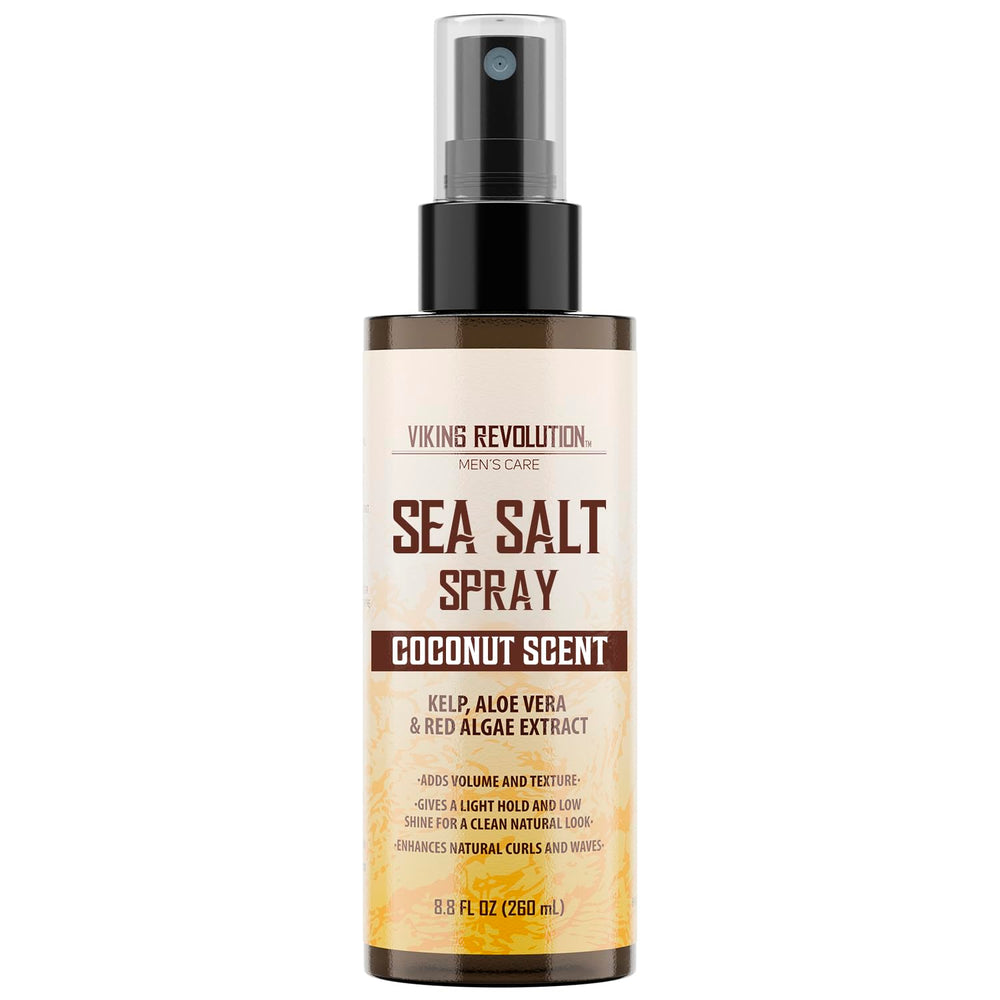 Viking Revolution front bottle showing coconut sea salt label and styling benefit