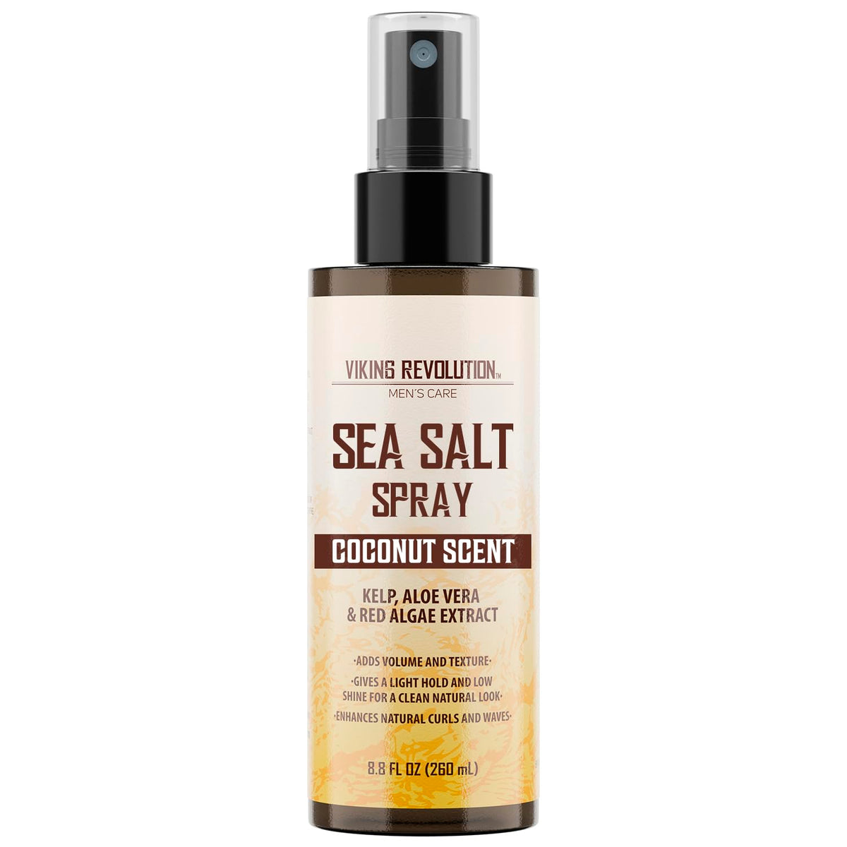 Viking Revolution front bottle showing coconut sea salt label and styling benefit