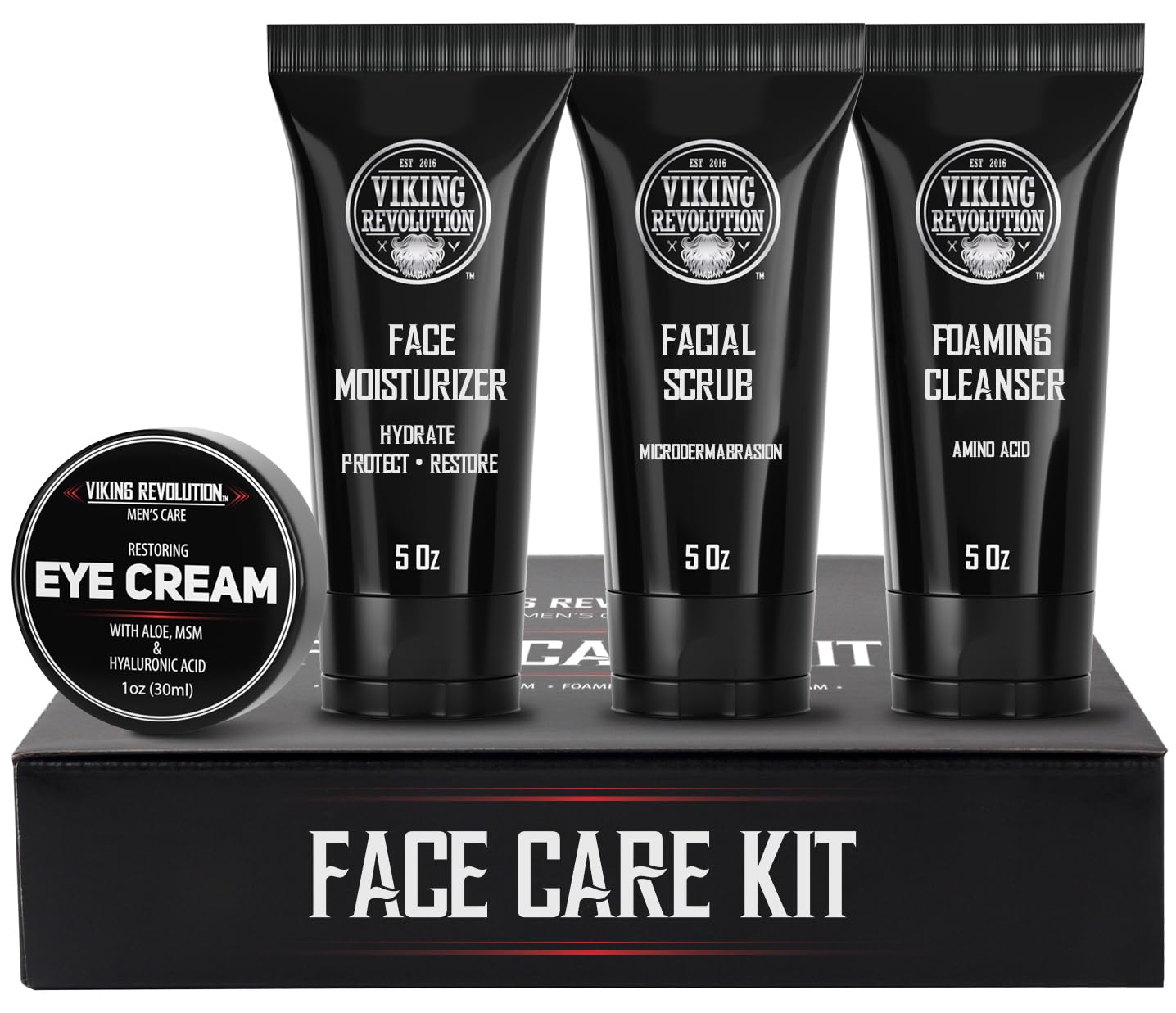 Viking Revolution front packaging showing full four-piece kit and benefits