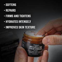Viking Revolution ingredients display highlighting hyaluronic acid aloe and green tea benefits