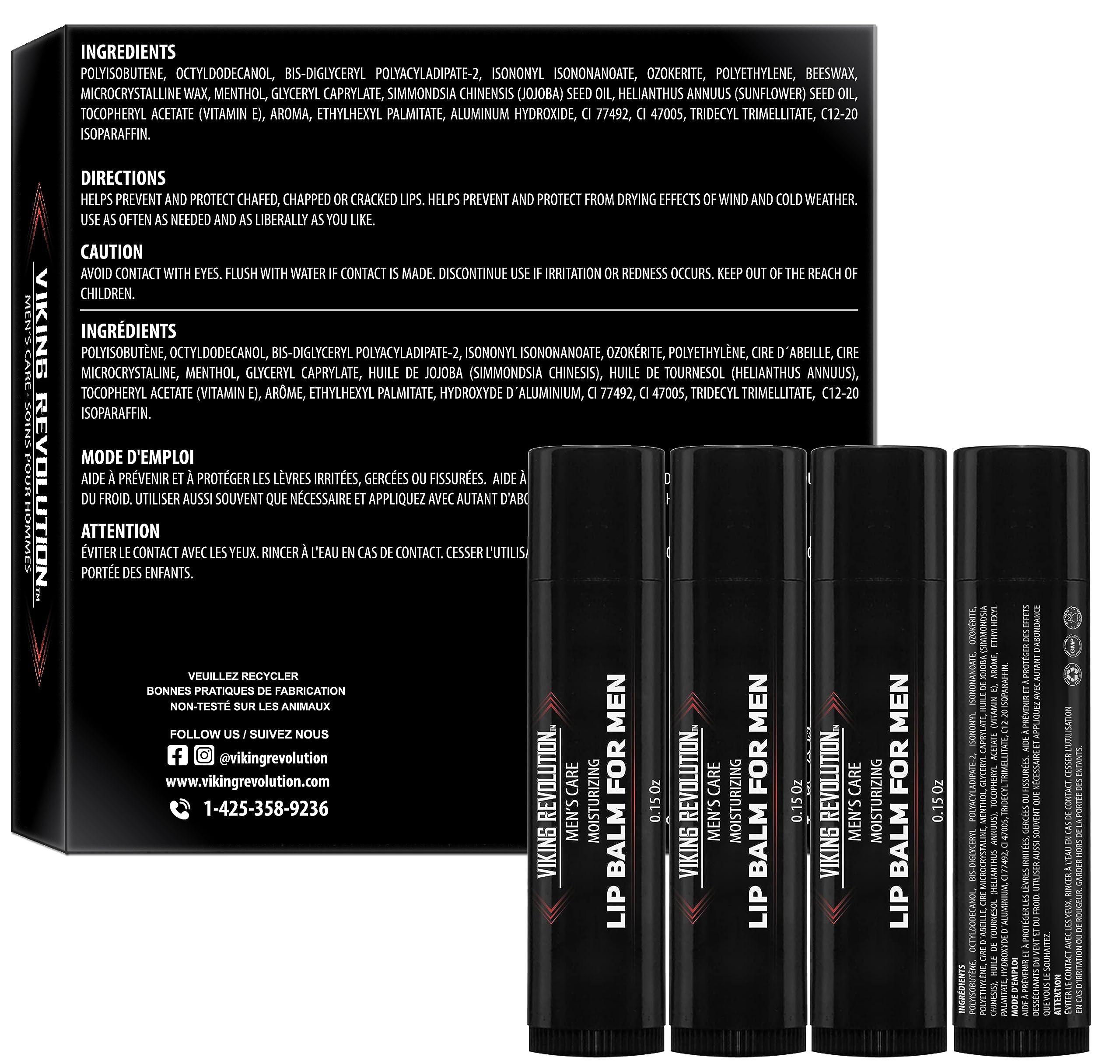Viking Revolution ingredients label showing natural components and vitamin E benefit