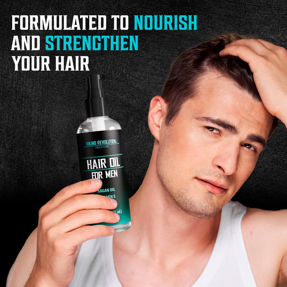 Viking Revolution bottle on bathroom shelf in lifestyle scene implying everyday grooming