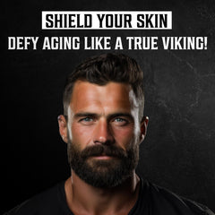 Viking Revolution packaging label close-up listing active ingredients and product benefits