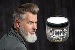 Viking Revolution hands applying pomade, control and effortless styling