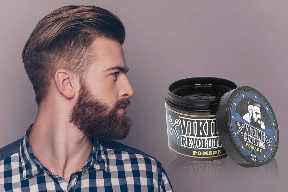 Viking Revolution pomade on hands demonstrating spreadability for controlled application benefit