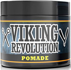 Viking Revolution pomade front tub showing size and premium branding benefit of clear choice