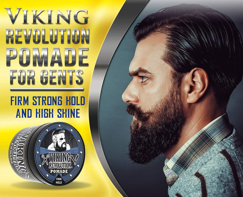 Viking Revolution pomade on bathroom counter as part of grooming routine for quick washout