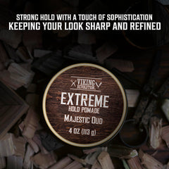 Viking Revolution pomade on hand demonstrating smooth application and control