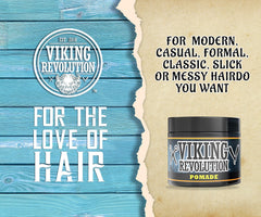Viking Revolution pomade label closeup showing ingredients and firm-hold claim for informed purchase