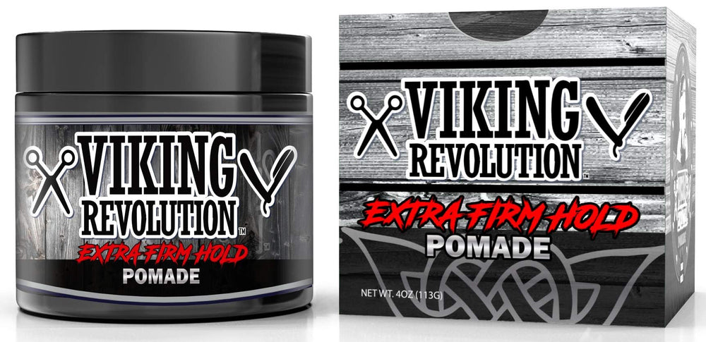 Viking Revolution pomade applied in-hand styling hair benefit: strong hold demonstration
