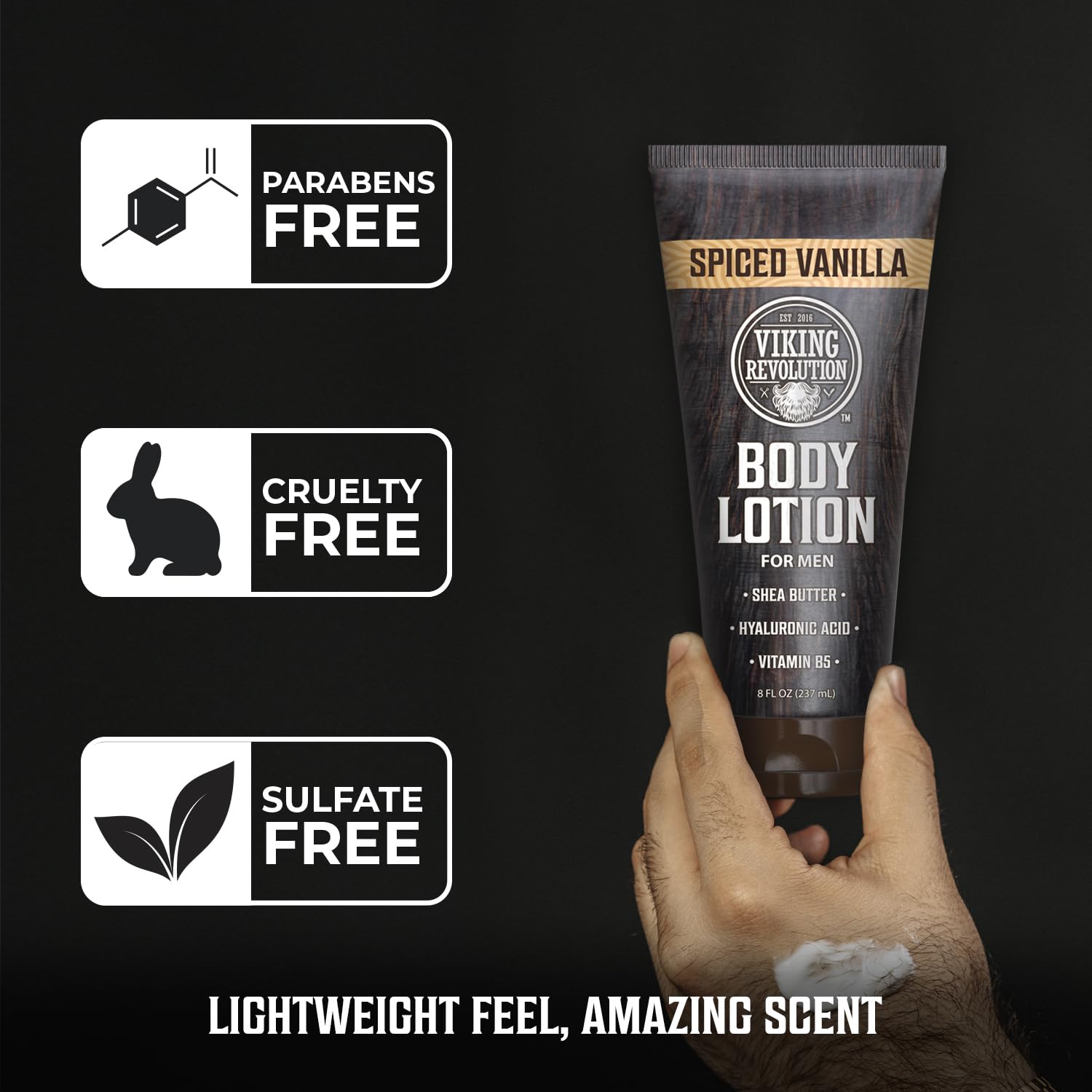 Viking Revolution shea butter and hyaluronic acid ingredients with benefit