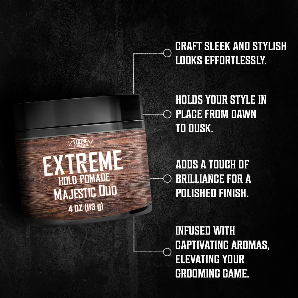 Viking Revolution close-up of pomade texture with glossy sheen for polished styles
