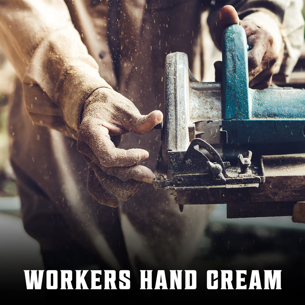 Viking Revolution worker using cream on jobsite showing protective, non-greasy benefit
