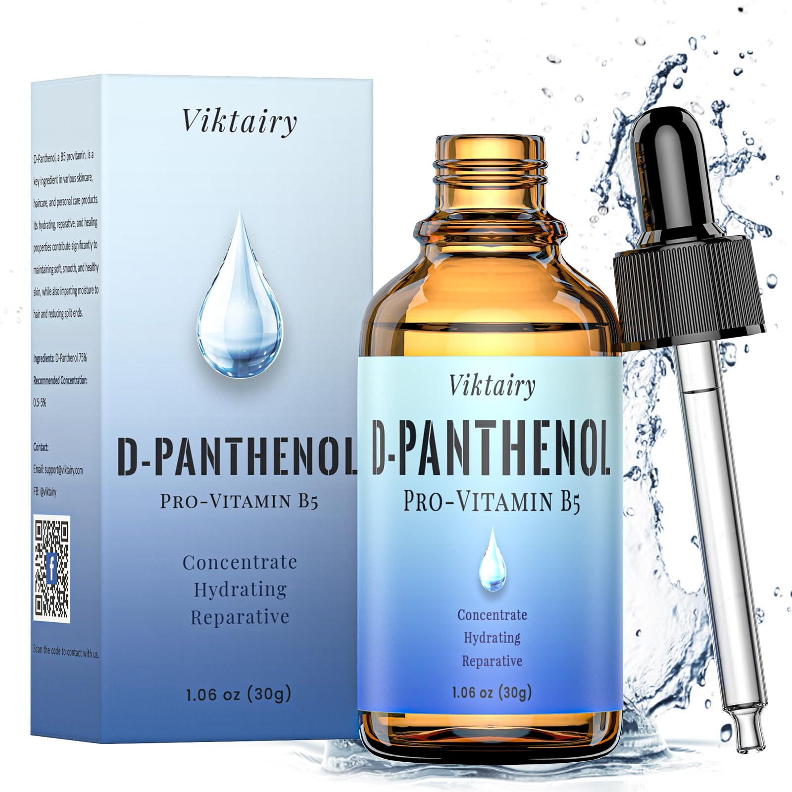Viktairy D‑Panthenol front bottle showing label and amber glass for potency preservation