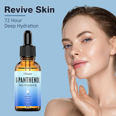 Close up of Viktairy D‑Panthenol liquid texture highlighting clear concentrate clarity