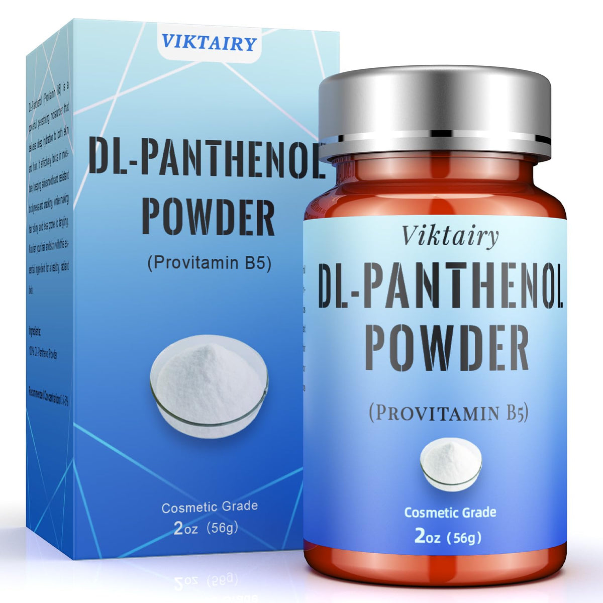 Viktairy front packaging showing pure DL‑Panthenol powder and weight benefit