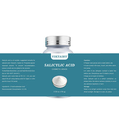 DIY cleanser bottle labeled with Viktairy salicylic acid indicating finished product application